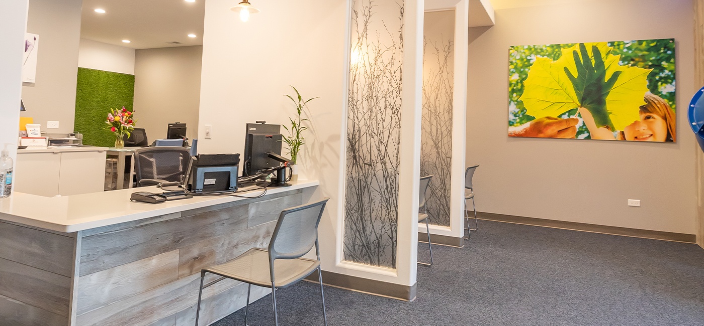 Dental office reception area