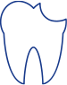 Animated tooth with chip on biting surface