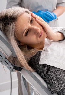 Woman with tooth pain