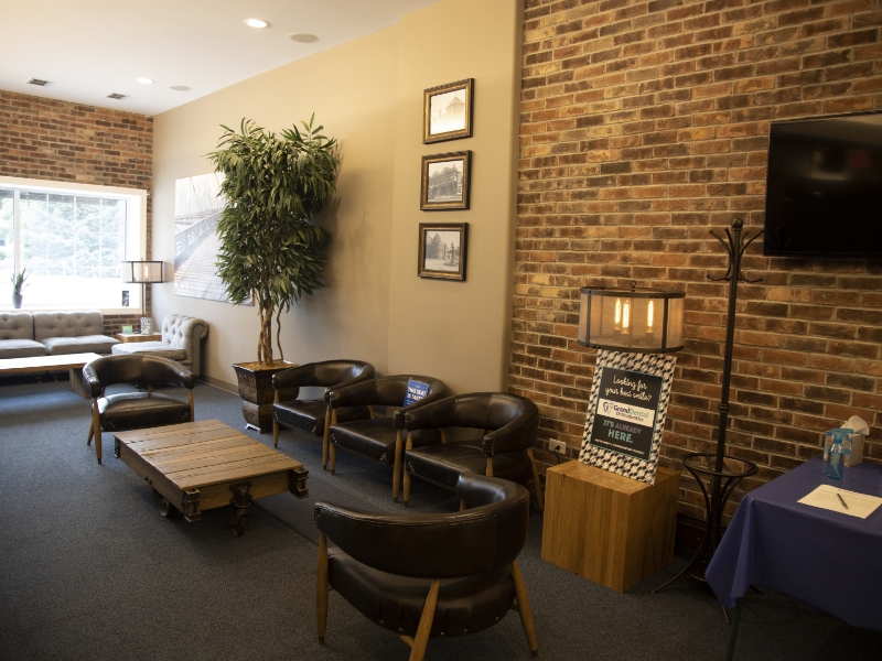 Chairs in dental office waiting room