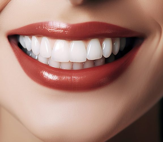 Up close image of veneers