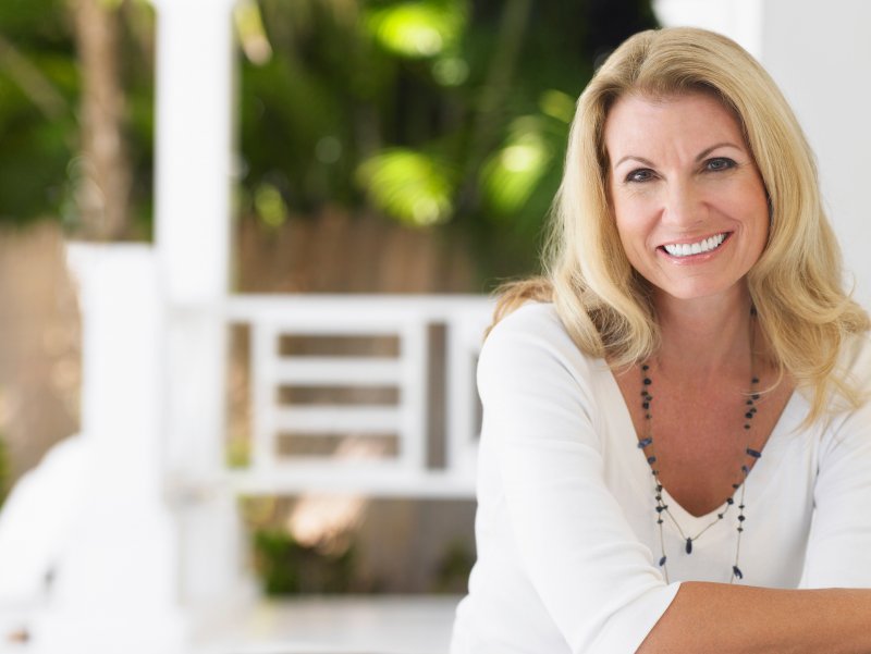 woman with dental implants